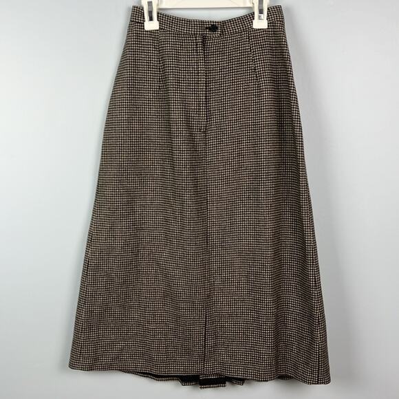 Vintage houndstooth pleated lined midi skirt size 6 made in Costa Rica - Picture 5 of 7